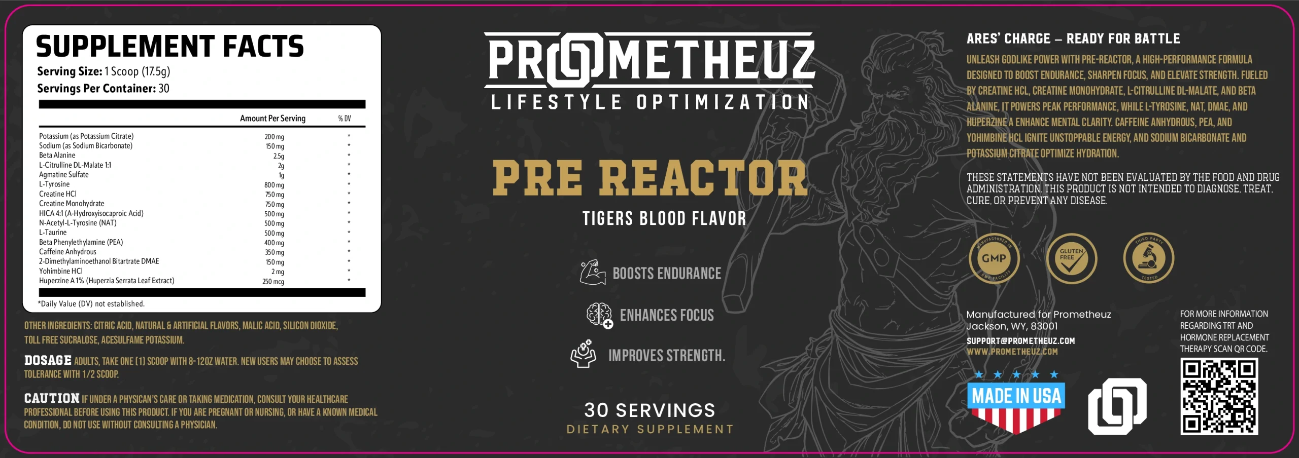 Pre Reactor 3 Pre reactor tiger blood flavor supplement for sale in USA